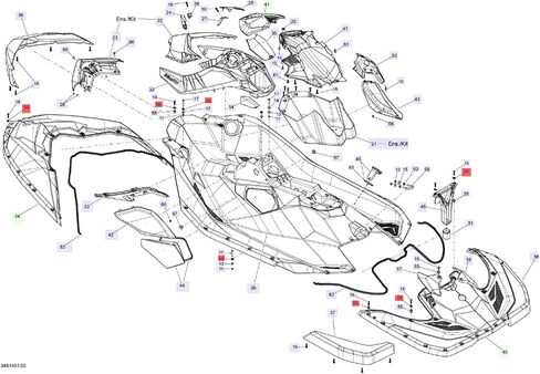 غسالات جسم الهيكل العام لـ Sea-Doo Spark/Trixx 2014-2023 (50pcs) ، استبدل Seadoo Spark OEM 291003880 (03-Black) in Saudi Arabia