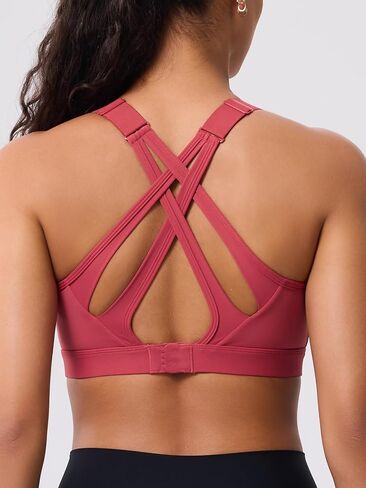 High Impact Sports Bra for Women – High Support Molded Cups, Adjustable Straps & Back Closure, Cross, Workout & Running Bra in Kuwait