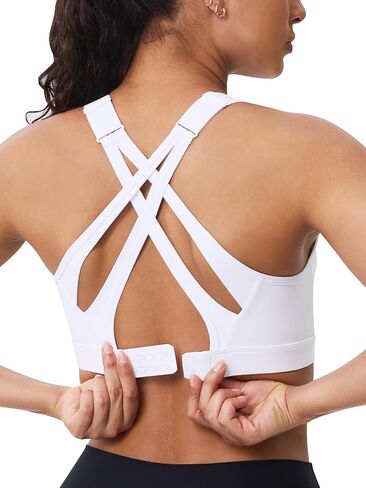 High Impact Sports Bra for Women – High Support Molded Cups, Adjustable Straps & Back Closure, Cross, Workout & Running Bra in Kuwait