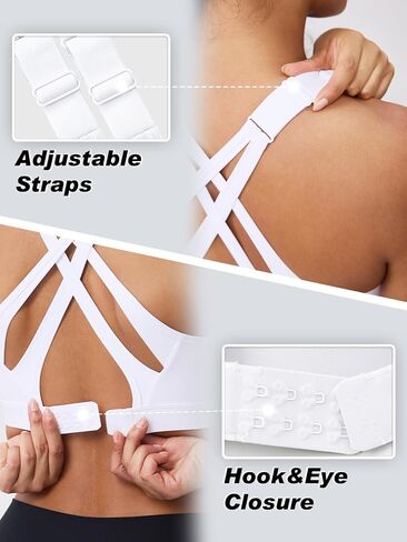 High Impact Sports Bra for Women – High Support Molded Cups, Adjustable Straps & Back Closure, Cross, Workout & Running Bra in Kuwait