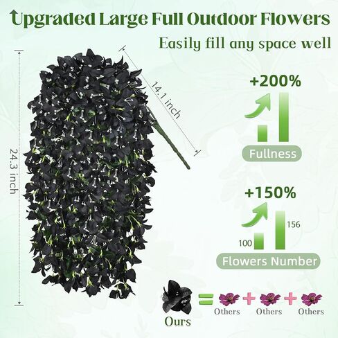 2Pcs UV Resistant Artificial Flowers for Outdoors, Realistic Faux Silk Bougainvillea Flowers, Fake Hanging Plants for Porch Patio Balcony Decoration (Purple) in Saudi Arabia