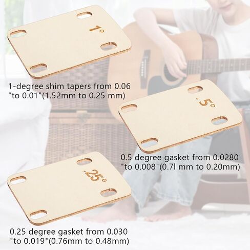 3 PCS Guitar Neck Shims Solid Wood Precision Fit Shims for Bolt-on Deck Guitment Guitars Bass Setup Repair Maintenص in Saudi Arabia