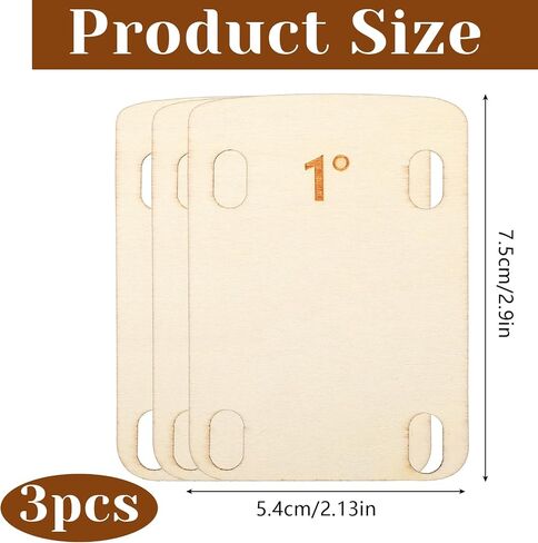 3 PCS Guitar Neck Shims Solid Wood Precision Fit Shims for Bolt-on Deck Guitment Guitars Bass Setup Repair Maintenص in Saudi Arabia