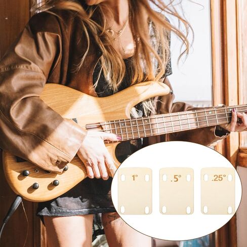 3 PCS Guitar Neck Shims Solid Wood Precision Fit Shims for Bolt-on Deck Guitment Guitars Bass Setup Repair Maintenص in Saudi Arabia