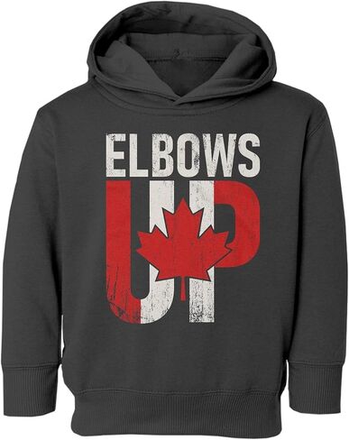 Canada Day - Canada Support Elbows Up Maple Leaf Toddler Hooded Sweatshirt in Kuwait