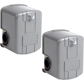 Pressure Switch for Well Pump, 40-60PSI, Adjustable Differential, 1/4" NPT, Automatic, Grey 2 Pack in Kuwait