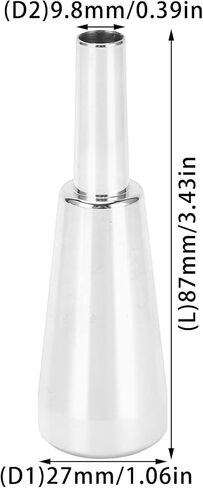 Trumpet Mouthpiece, 3C Metal Long Lasting Luster Thicker Heavier Replacement Mouthpiece Silver/Gold Optional Sportinggoods Wind Instrument Accessories(Silver?¨º? in Saudi Arabia