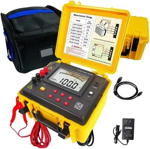 DC Resistance Tester الحالي أربعة سلك milliohmmeter micro Ohm Meter 10a 50kΩ مع 600 مجموعة تخزين البيانات أربعة أسلاك واجهة USB لاختبار متعرج المحول in Saudi Arabia