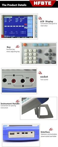 محمولة Micro Ohm Meter Digital DC DC TESTER DC Milliohm Meter مع نطاق 10μΩ ～ 200kΩ ABS/PER/SEQ دقة واجهة USB 0.1 ٪ in Saudi Arabia