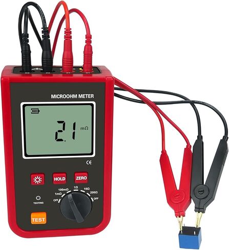 محمول micro-ohmmeter micro Ohm Tester DC متر منخفض المقاومة متر 1UΩ ~ 200Ω اختبار تخزين البيانات الحالي MAX 5A لاختبار مفاتيح مقاومة الأسلاك للكابلات والموصلات ومقاومة التلامس المرحلات in Saudi Arabia