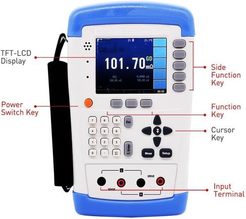 محمولة Micro-Ohmmeter DC اختبار المقاومة المنخفضة محمولة DC milliohm متر مع نطاق 10μΩ ～ 200KΩ دقة 0.1 ٪ واجهة USB ABS/PER/SEQ معايير in Saudi Arabia