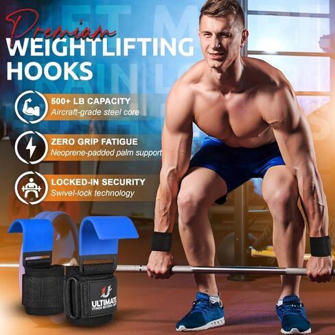 رفع الأثقال في نهاية المطاف زوج السنانير الفولاذية زوج الشاقات الجمنازيوم السنانير أشرطة الرسغ - الرفع الثقيل - أشرطة deadlift لرفع تمارين اللياقة البدنية القابلة للتعديل in Kuwait