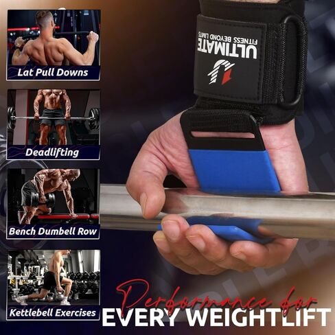 رفع الأثقال في نهاية المطاف زوج السنانير الفولاذية زوج الشاقات الجمنازيوم السنانير أشرطة الرسغ - الرفع الثقيل - أشرطة deadlift لرفع تمارين اللياقة البدنية القابلة للتعديل in Kuwait