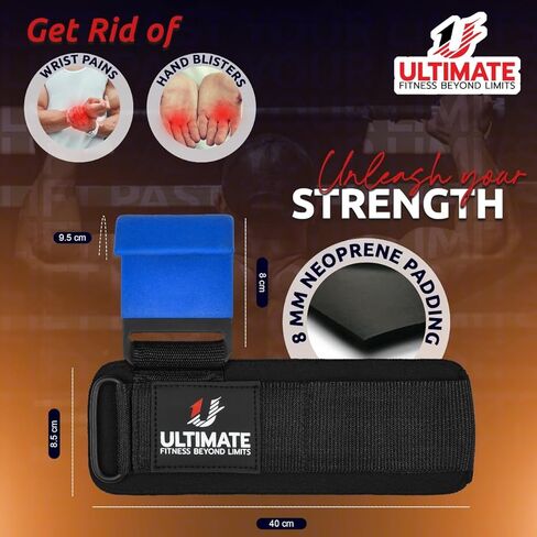 رفع الأثقال في نهاية المطاف زوج السنانير الفولاذية زوج الشاقات الجمنازيوم السنانير أشرطة الرسغ - الرفع الثقيل - أشرطة deadlift لرفع تمارين اللياقة البدنية القابلة للتعديل in Kuwait