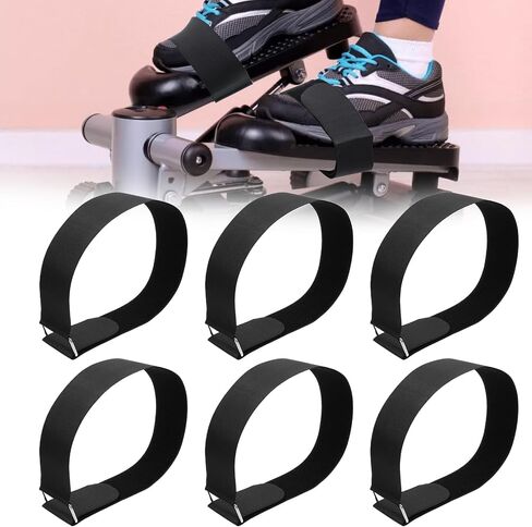 6 PCS Bicycle Pedal Straps Ellipse reg releciser straps pedal straps foot foot elsleipse strap machine under under desk elization redable strap for workout meath juster election sports (black) in Saudi Arabia