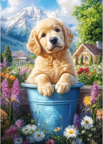 MEIYUDA Flowers Diamond Painting Kits for Adults, 5D Vintage Flowers Diamond Art Kits for Beginners, DIY Gem Art Crystal Painting for Home Wall Decor and Present 12x16inch in Saudi Arabia