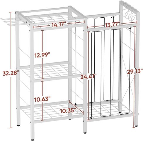 3 Tiers Dumbbells Yoga Mat Storage Rack with Elastic Straps for Kettlebells Foam Roller Resistance Bands Balls, Workout Equipment Organizer Weight Storage Holder with Hooks for Home Gym in Kuwait