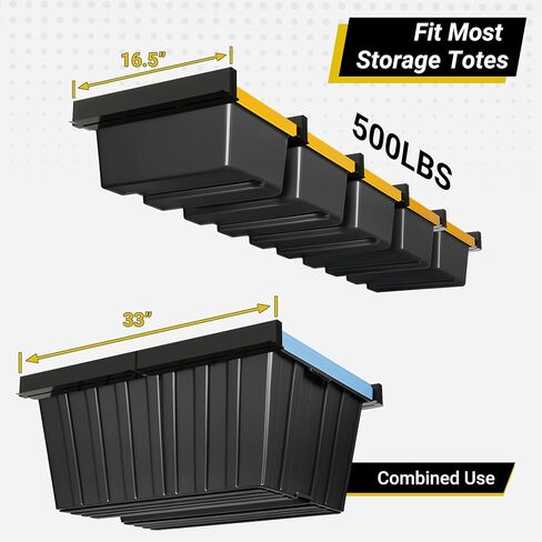 6-bin Overhead Garage Storage Rack, Ceiling Storage Racks Heavy Duty, Powder Coated Tote Storage Rack for Garages, Sheds, Storerooms (7 PCS, for 6 Bins) in Kuwait