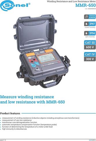 MMR-650 مقاومة متعرج Micro-Ohmmeter Megger 10A DLRO in Saudi Arabia