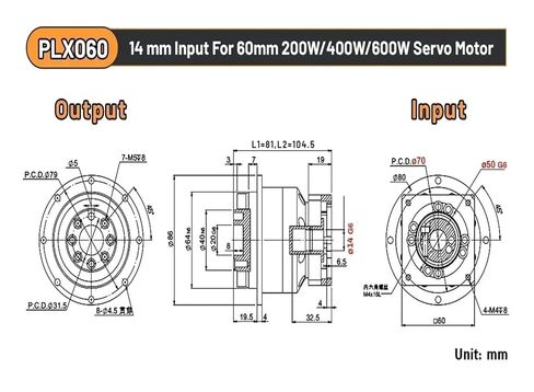 Circular Flange Helical Gear Reducer Backlash 3 ≤Arcmin Ratio 3:1~100:1 Nema23/34 Gearbox(for 130 Servo 24mm) in Kuwait