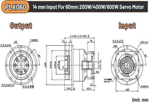 Circular Flange Helical Gear Reducer Backlash 3 ≤Arcmin Ratio 3:1~100:1 Nema23/34 Gearbox(for 90 Servo 16mm) in Kuwait