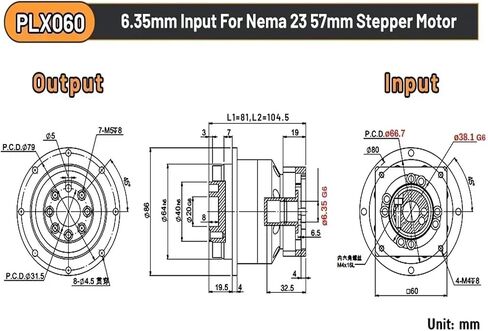 شفة دائرية مخفض التروس الحلزونية نسبة 3 ≤Arcmin 3: 1 ~ 100: 1 NEMA23/34 علبة التروس (لـ 90 servo 16mm) in Kuwait