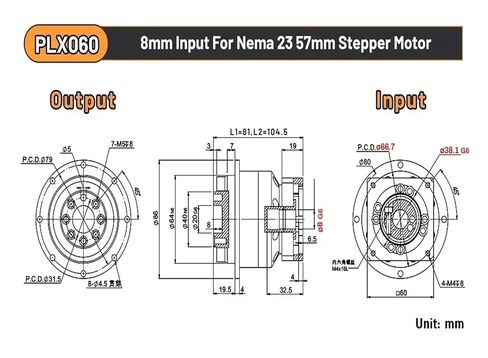 شفة دائرية مخفض التروس الحلزونية نسبة 3 ≤Arcmin 3: 1 ~ 100: 1 NEMA23/34 علبة التروس (لـ 90 servo 16mm) in Kuwait
