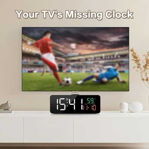 Netzu 3-in-1 Digital Clocks for Living Room with Temperature, Date & Time Display - 4 Levels Birghtness, 3 Volumes, Small & Compact Plug-in Alarm Clock for Bedroom, Office in Kuwait