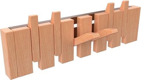 Wall Mounted Piano Key Hanger | Flip Style Hook | Entrance Wall Art Hook, Made of Oak Wood (3 Times Painted, 4 Times Polished) (Beech, 6Hooks) in Kuwait