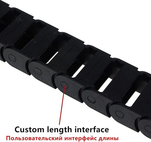10 x 20mm 10 * 20mm L1000mm Cable Drag Chain Wire Carrier with end connectors for CNC Router Machine Tools/Fully Enclosed(7x15mm) in Saudi Arabia