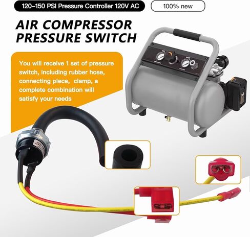 2025 تحديث ضغط ضغط الهواء ضاغط الهواء 120-150 PSI مفتاح الضغط 120V AC لـ N003306SV N003307SV in Saudi Arabia