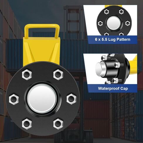الجيل الثالث 2PACK شحن الحاوية العجلة 6-lug مجموعة ، محور حاوية الشحن الثقيلة ، ملحق حاوية الشحن مع حزام Ratchet لنقل 20 إلى 40 'حاوية in Kuwait