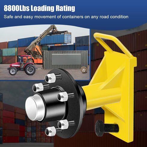 الجيل الثالث 2PACK شحن الحاوية العجلة 6-lug مجموعة ، محور حاوية الشحن الثقيلة ، ملحق حاوية الشحن مع حزام Ratchet لنقل 20 إلى 40 'حاوية in Kuwait