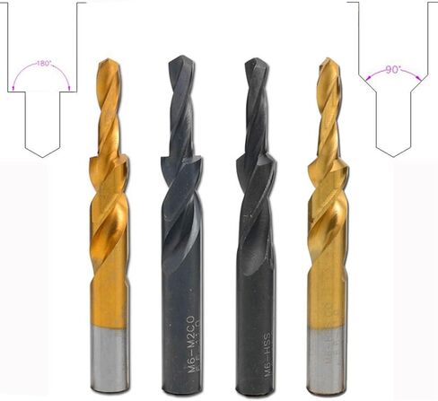 Countersink Step Drill Bit 90/180 1Pcs(Size:M8(90 Degree)), Black in Saudi Arabia
