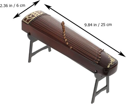 AmoSfun 1pc الأنيقة الخشبية Guzheng الطراز المنزل ديكور مصغرة آلة موسيقية للديكور على المنضدة Housewarming براون مع الوقوف in Saudi Arabia