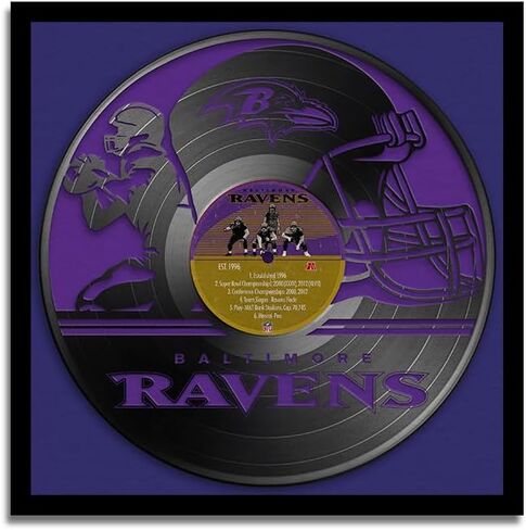 Sporticulture Football Wall Art Framed Vinyl Record Decor Print - 13X13 NFL Football Posters For Boys Bedroom & Decorations for Man Cave - Tennessee Titans in Saudi Arabia