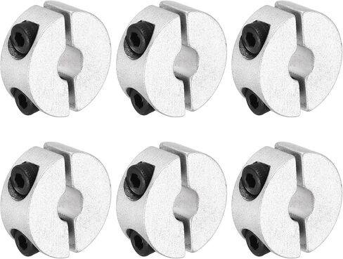 MECCANIXITY 6pcs Shaft Collar 10mm Bore Double Split Aluminium Alloy Clamping Shaft Collars with Set M4 Screw for Industrial Automation Conveyor Belt Systems in Saudi Arabia