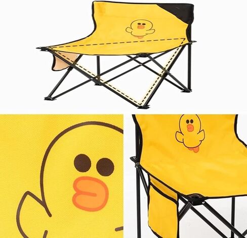 Portable Folding Chair Cartoon Folding Backrest Chair with Side Storage Bag Lightweight Beach Chair Iron Pipe Bracket Adjustable Folding Chair(A) in Saudi Arabia