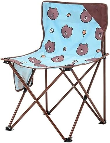 Portable Folding Chair Cartoon Folding Backrest Chair with Side Storage Bag Lightweight Beach Chair Iron Pipe Bracket Adjustable Folding Chair(A) in Saudi Arabia