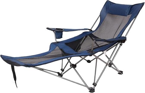 Portable Folding Chair Camping Chair Sitting and Lying Dual-Purpose Folding Chair Portable Fishing Seat with Backrest Adjustable Folding Chair(B) in Saudi Arabia