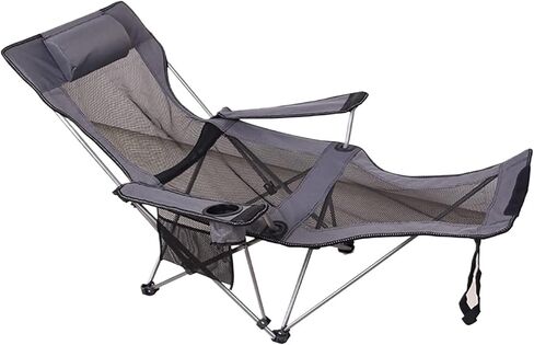 Portable Folding Chair Camping Chair Sitting and Lying Dual-Purpose Folding Chair Portable Fishing Seat with Backrest Adjustable Folding Chair(B) in Saudi Arabia
