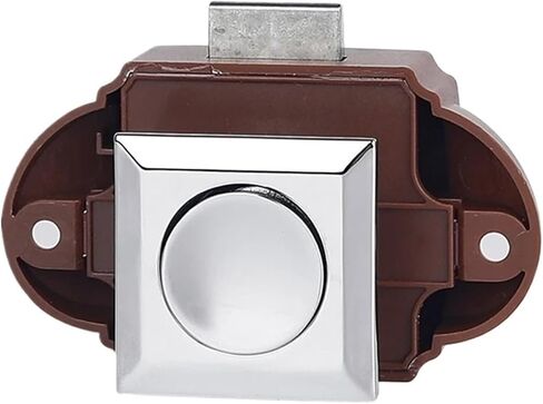 قفل سيارة Camper Lock 26mm RV Caravan Boat Motor Home Cabinet Lock Lock بدون مفتاح مضمار زر واحد (Chrome) in Kuwait