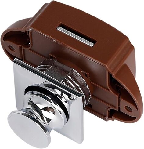 قفل سيارة Camper Lock 26mm RV Caravan Boat Motor Home Cabinet Lock Lock بدون مفتاح مضمار زر واحد (Chrome) in Kuwait