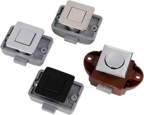 قفل سيارة Camper Lock 26mm RV Caravan Boat Motor Home Cabinet Lock Lock بدون مفتاح مضمار زر واحد (Chrome) in Kuwait