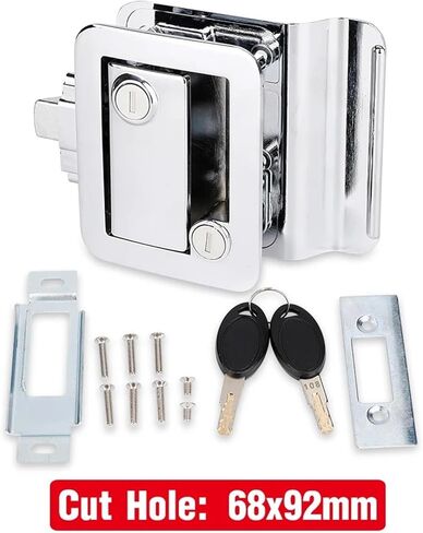 RV Trailer Camper Deport Lock مقبض قفل زنك سبيكة أمان قفل باب RV 1PCS (Chrome) in Saudi Arabia