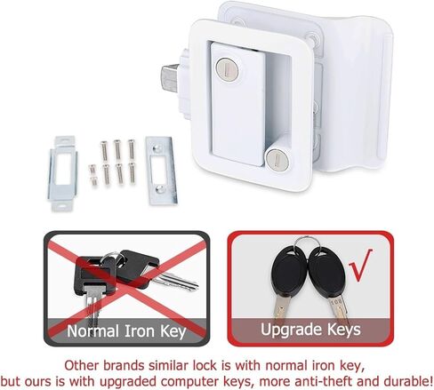 RV Trailer Camper Deport Lock مقبض قفل زنك سبيكة أمان قفل باب RV 1PCS (Chrome) in Saudi Arabia