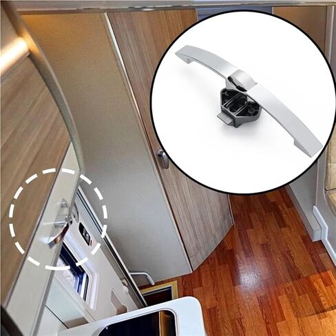 Camper Car Push Lock with Handle RV Caravan Boat Motor Home Cabinet Drawer Latch Button Locks 1Pcs(Pearl Nickel 160mm) in Saudi Arabia