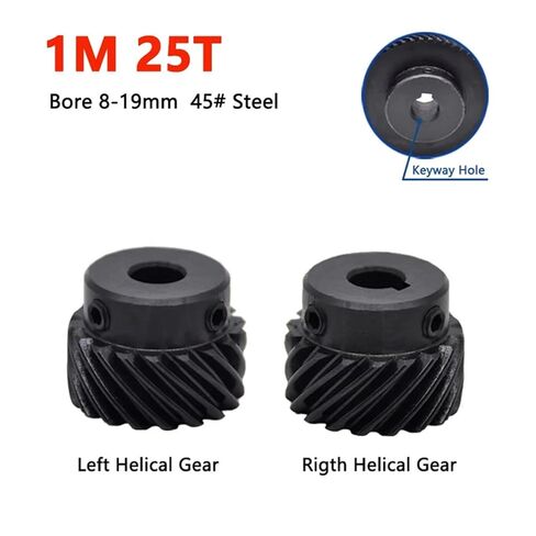 1pc 25 أسنان 1M 45 درجة التروس الحلزونية 45# الصلب 1 MOD 25T التجسس اليسرى واليسر in Kuwait