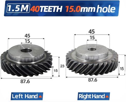 Helical Gear Pinion 1.5 M 40 Teeth Inner Hole 15mm Transmission Gear and Pinion(1pcs Right Hand) in Saudi Arabia