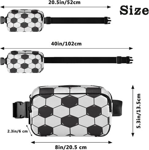 Exnundod Fanny حزم كرة القدم sexangle نمط مطبوع ، محفظة الخصر حزمة كرة القدم تحت عنوان أكياس كروسودي in Kuwait